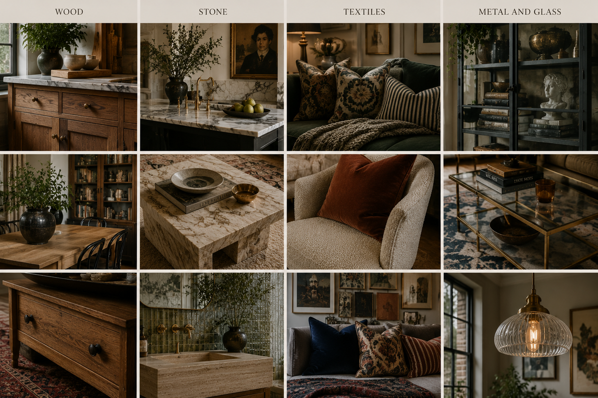 Eclectic Interior Design materials
