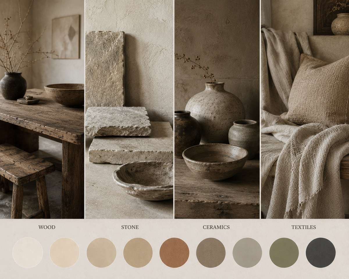 Wabi-Sabi Interior Design materials